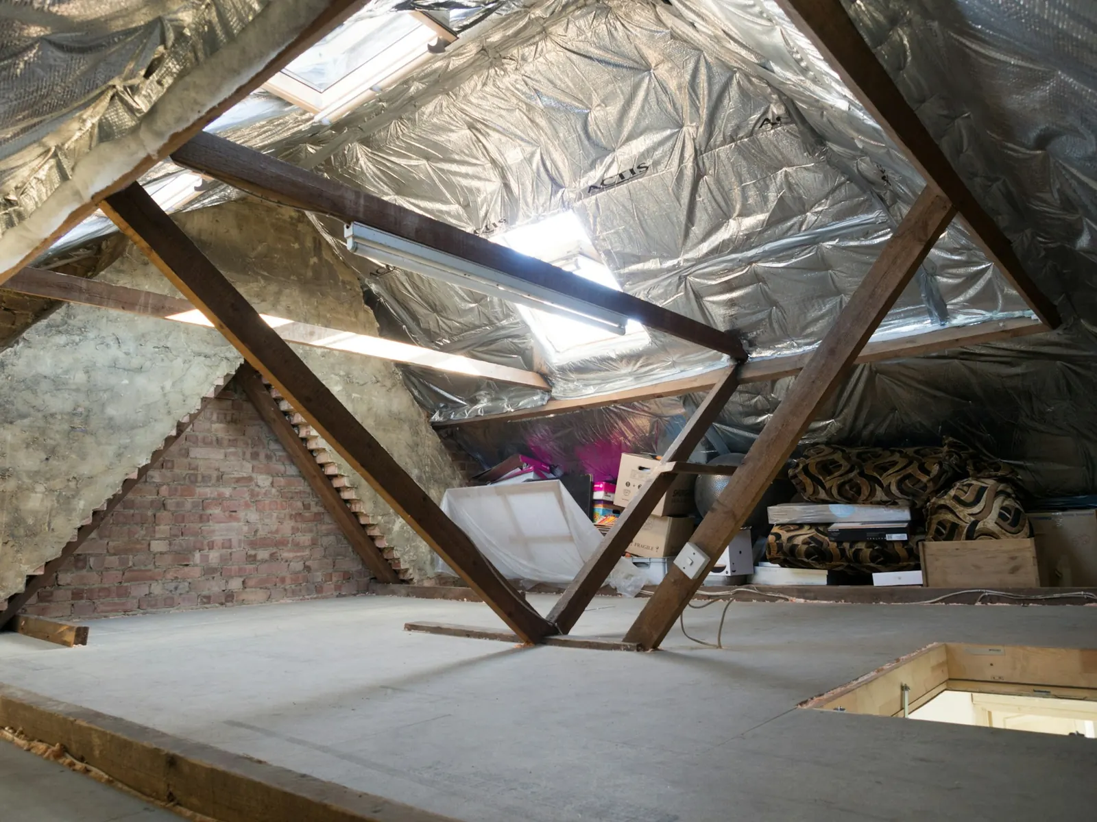 Combles avec isolant sous les rampants